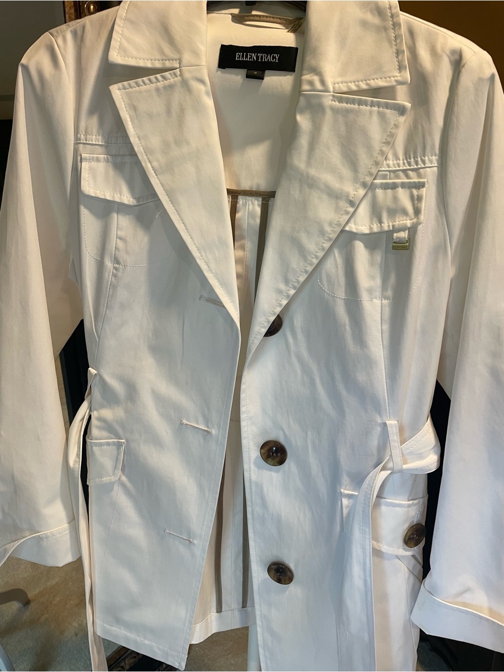 Ellen Tracy Cream Satin Blazer